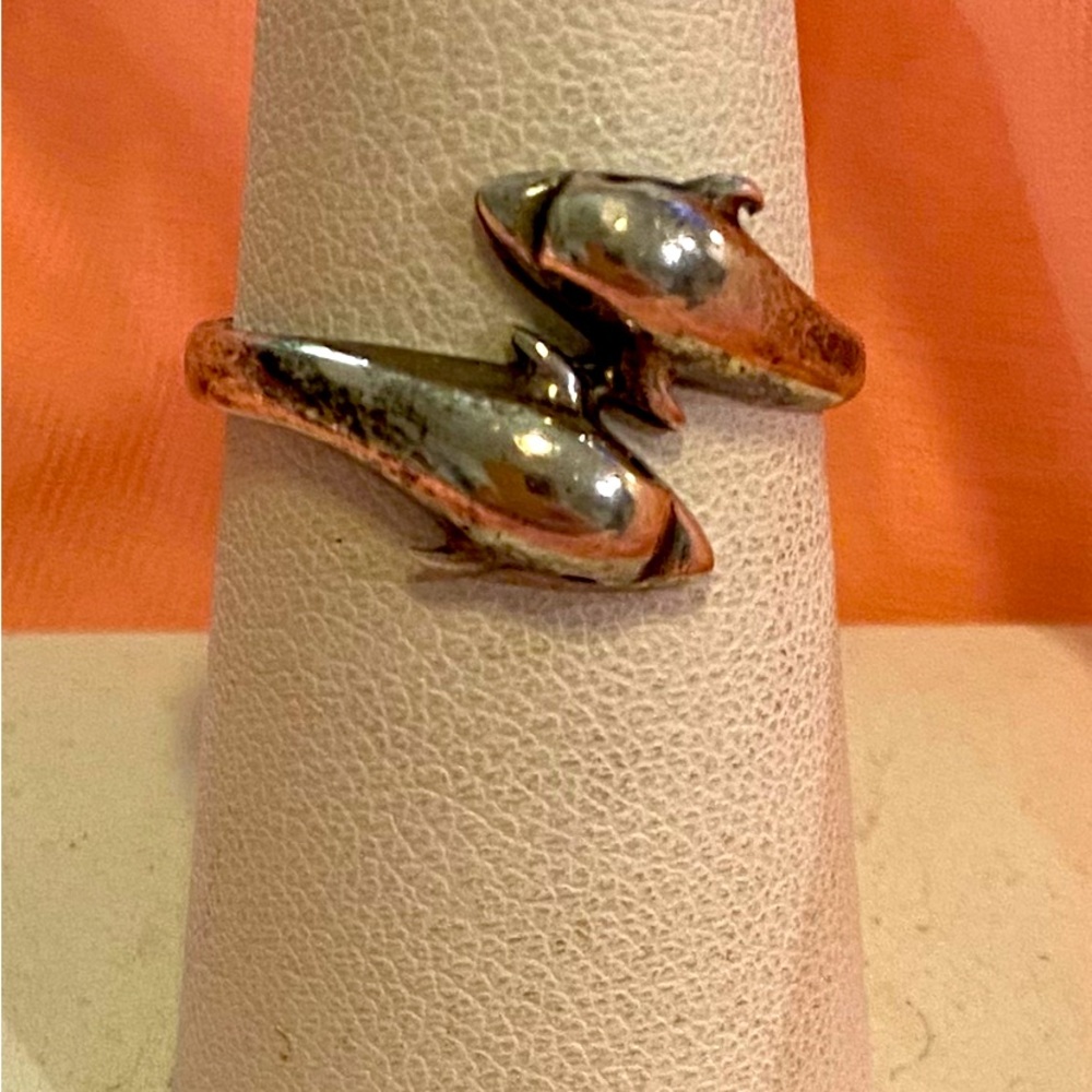 SS DOUBLE DOLPHIN RING